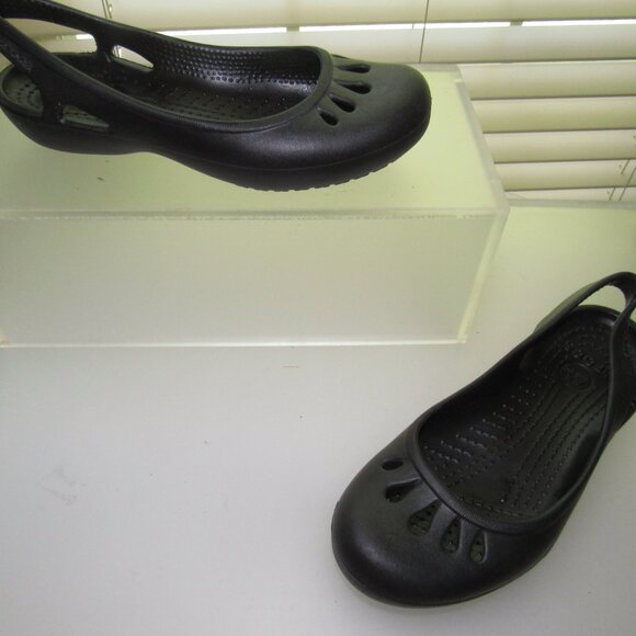 CROCS Slingback Black Ballet Flats – Women’s US 6 * Casual Minimalist Slip-On - Picture 2 of 7